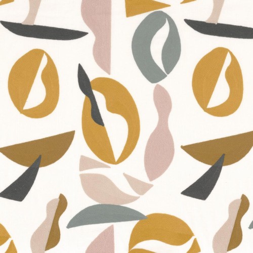 Tkanina haftowana Camengo 33490463 Raku Kaolin