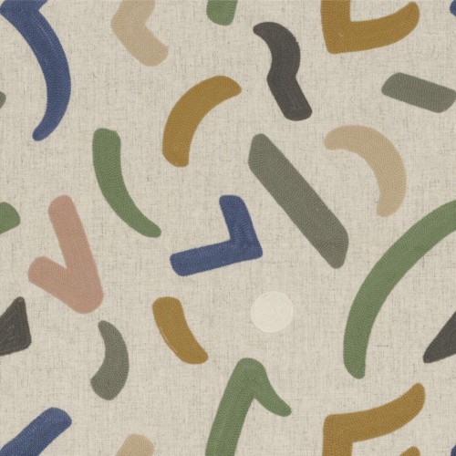 Tkanina haftowana z abstrakcyjnym wzorem Camengo 33510188 Kaolin