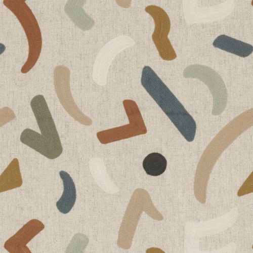 Tkanina haftowana z abstrakcyjnym wzorem Camengo 33510269 Kaolin