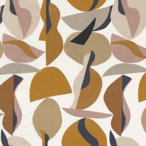 Tkanina bawełniana z abstrakcyjnym wzorem Camengo 33550151 Raku Print Kaolin