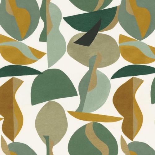 Tkanina bawełniana z abstrakcyjnym wzorem Camengo 33550224 Raku Print Kaolin