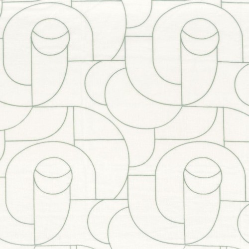 Tkanina woal z haftowanym wzorem Camengo 33880226 Esteque Kaolin – 288 cm szer.