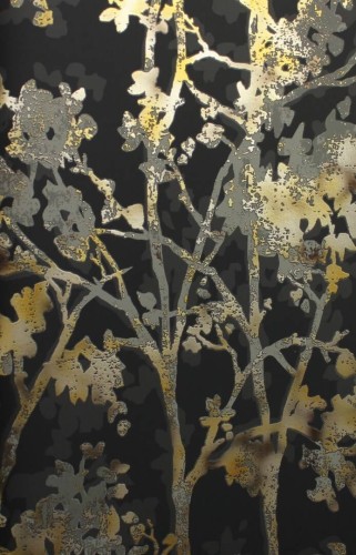 Tapeta roślinna York Wallcoverings NW3580 Shimmering Foliage Modern Metals 2