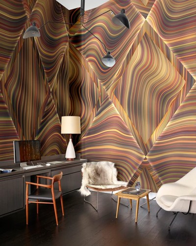 Fototapeta romby i fale Muance MU14070 When Patterns Are Warped Dusk