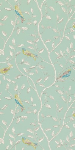 Tapeta botaniczna Sanderson DOPWFI103 Finches One Sixty