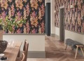 Tapeta kwiaty vintage Sanderson 217032 Hollyhocks One Sixty