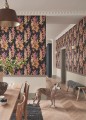 Tapeta kwiaty vintage Sanderson 217033 Hollyhocks One Sixty