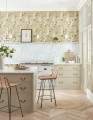 Tapeta kwiaty vintage Sanderson 217033 Hollyhocks One Sixty