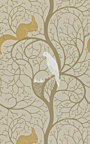 Tapeta wiewiórki i gołębie Sanderson DVIWSQ101 Squirrel & Dove One Sixty