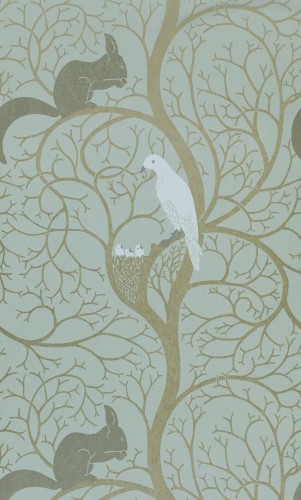 Tapeta wiewiórki i gołębie Sanderson DVIWSQ103 Squirrel & Dove One Sixty