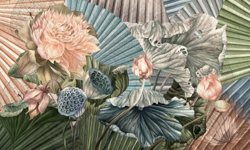 Fototapeta kwiaty i wachlarze Wonderwall Tiffani 35079008