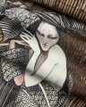 Fototapeta gejsza i maty bambusowe Wonderwall Asami 35091804