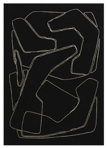 Dywan geometryczny linie czarny AMALGAME Noir Toulemonde Bochart