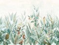 Mural akwarelowe liście Casadeco WDWS 89117712 L Nature Sauvage WonderWalls