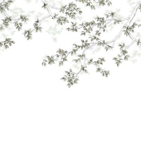 Mural gałęzie i liście Casadeco WDWS 89137509 L Calming Leaves WonderWalls