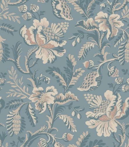 Tapeta roślinne pnącza Sandberg S10239 Daphne Misty Blue Le Village