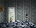 Tapeta kwitnące paski Sandberg S10250 Alexandra Misty Blue Le Village