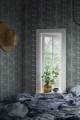 Tapeta kwitnące paski Sandberg S10250 Alexandra Misty Blue Le Village