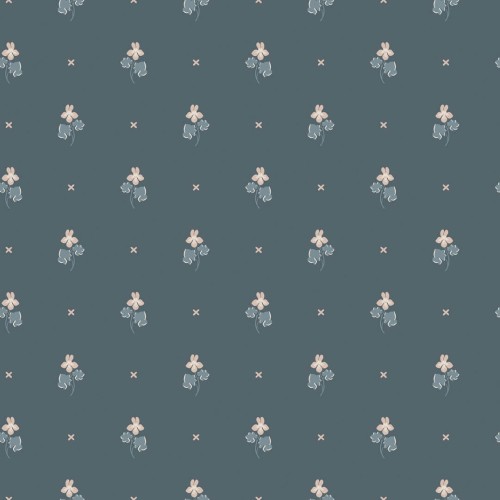 Tapeta drobne kwiatki Sandberg S10269 Mimi Indigo Blue Le Village