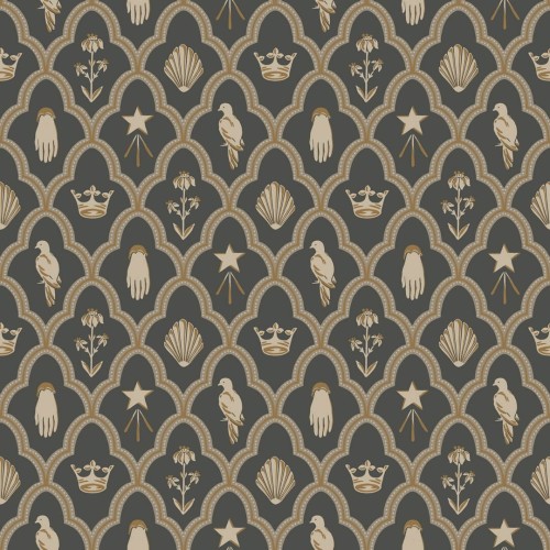 Tapeta kratownica Sandberg S10270 Turtledove Barn Charcoal Le Village