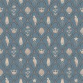 Tapeta kratownica Sandberg S10272 Turtledove Barn Indigo Blue Le Village