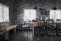 Fototapeta botaniczna - liście dębu i ptaki Sandberg S10274 Benjamin Misty Blue Le Village