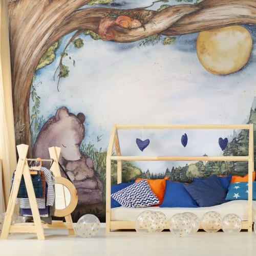 Fototapeta dla dzieci w zwierzątka leśne WallArt Bears Family