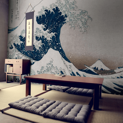 Fototapeta wzburzone fale WallArt Hokusai