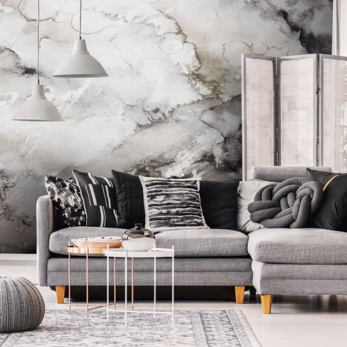 Fototapeta artystyczne jezioro WallArt Lago Beige and Grey