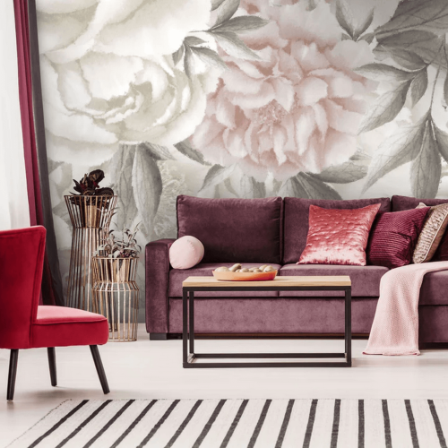 Fototapeta kwiaty piwonii WallArt Peony Light Big