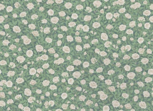 Tkanina lniano-bawełniana w róże Cole & Son Idyll Roses Linen Union Eau de Nil  F121/2010 The Gardens Vol. II