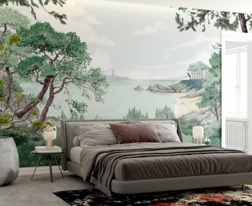 Mural nadmorski krajobraz PaperMint BRETAGNE Aigue Marine 1095 Origins