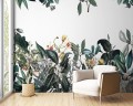 Mural tropikalna roślinność PaperMint CALI FLORAL Dark Green 1033 Origins