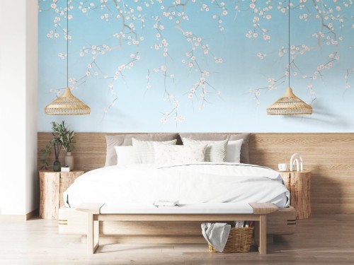 Mural kwitnąca wiśnia PaperMint SAKURA Bleu Clair R036 Les Essentiels