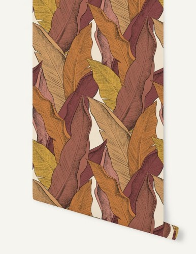 Tapeta liście Papermint LEAF Grenat 937 Classics