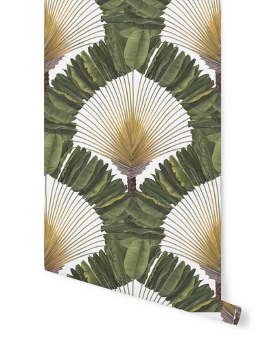 Tapeta palmowe liście Papermint RAVINALA Vert Lichen 835 Classics