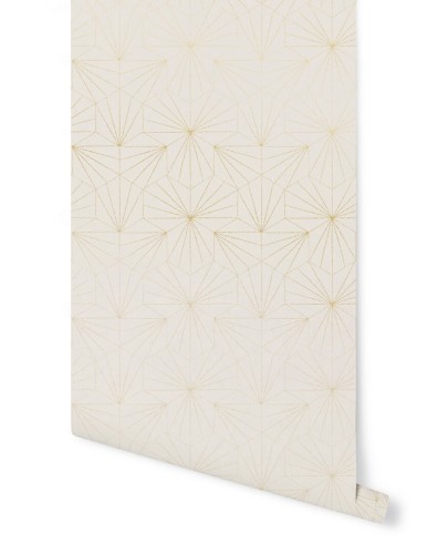 Tapeta złote linie Papermint TILES Ivoire Dore 216 Classics