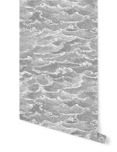 Tapeta wzburzone fale Papermint WAVES Gris Souris 311 Classics