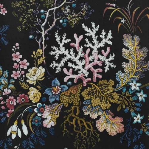 Tapeta podwodna roślinność 1838 Wallcoverings 2311-166-04 Kilburn's Coral Midnight V&A Decorative Papers