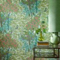 Tapeta egzotyczna z papugami 1838 Wallcoverings 2311-167-01 Macaw Olive V&A Decorative Papers