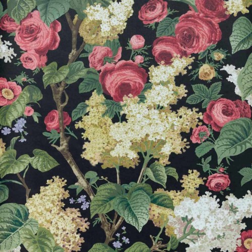 Tapeta angielski ogród 1838 Wallcoverings 2311-168-04 Floribunda Midnight V&A Decorative Papers