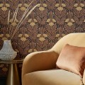 Tapeta kwiaty i liście 1838 Wallcoverings 2311-171-03 Floral Fanfare Burnt Orange V&A Decorative Papers