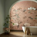 Mural w japońskim stylu z żurawiami 1838 Wallcoverings 2311-174-04 Kyoto Blossom Sandstone V&A Decorative Papers