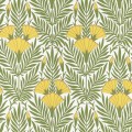 Tapeta kwiaty i liście 1838 Wallcoverings 2311-171-01 Floral Fanfare Vivid Yellow V&A Decorative Papers