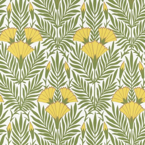 Tapeta kwiaty i liście 1838 Wallcoverings 2311-171-01 Floral Fanfare Vivid Yellow V&A Decorative Papers