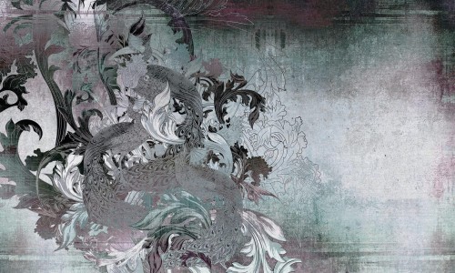 Fototapeta pawie i liście akantu Wonderwall Caprice 35042104