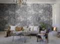 Fototapeta florystyczna Rebel Walls R19210 Dazzling Foliage Blue Vintage Brocade