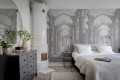 Fototapeta gotycka architektura Rebel Walls R19223 Gothic Arches Grey Vintage Brocade