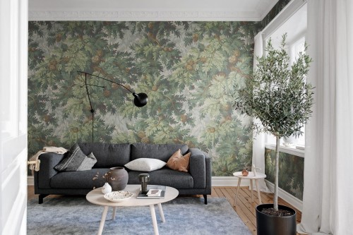 Fototapeta roślinna Rebel Walls R19236 Spruce Forest Green Vintage Brocade