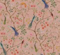 Fototapeta botaniczna Rebel Walls R19248 Songbirds Pink Vintage Brocade